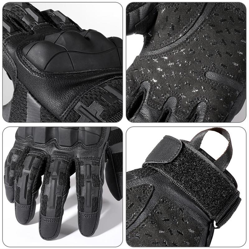 Sports Protective Tactical Gloves, Hard Shell Full Finger Highly Sensitive Touch Screen PU Breathable Anti-Slip Outdoor Protective Gear, for Working Hiking Sports, Christmas Gift