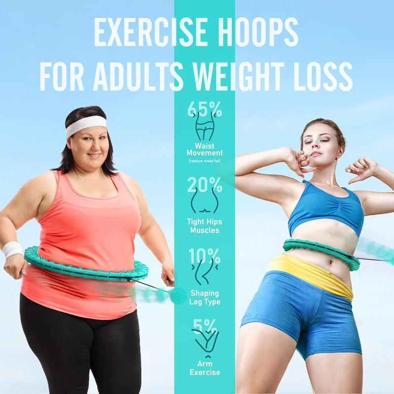 Smart fitness equipment plus size, hula hoop 2 in 1 unlimited fitness hoop, removable adjustable, with the ball automatically rotating female hulahoop