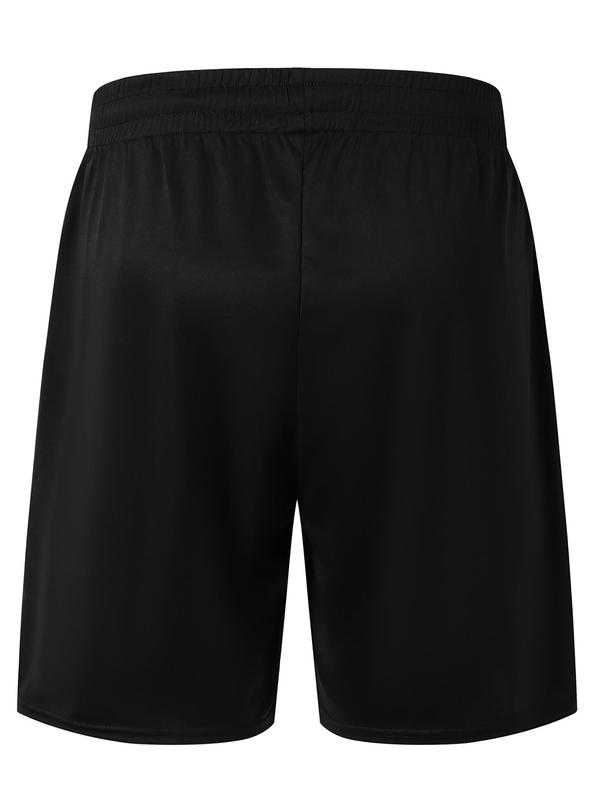 Men's Solid Drawstring Waist Gym Shorts, Breathable Comfortable Pocket Shorts for Gym Workout Running, Men's Sportswear for All Seasons