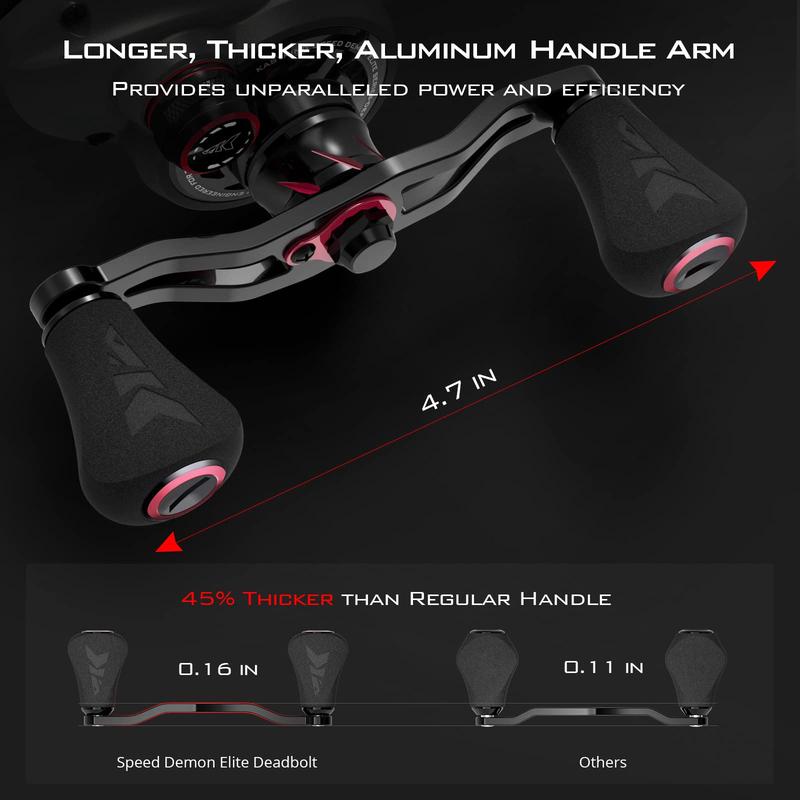 Speed Demon Elite Deadbolt Baitcasting Reel 10+1 Shielded Stainless Steel BB, CNC Lightweight Aluminum Frame, Available in Skipping Version