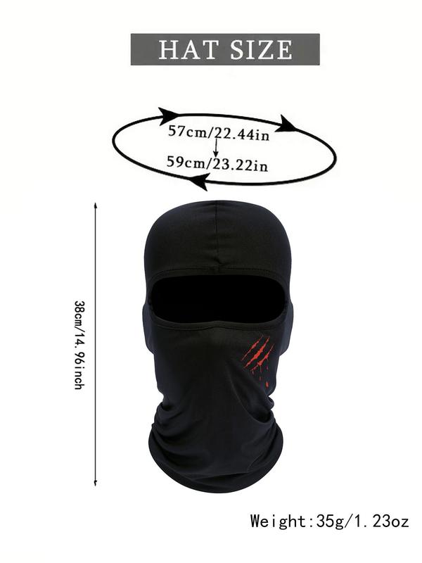 Bloodstain Print Solid Color Unisex Sporty Balaclava Face Covering Set, Breathable Sun Protection Face Mask, Windproof Face Covering for Outdoor Cycling Skiing