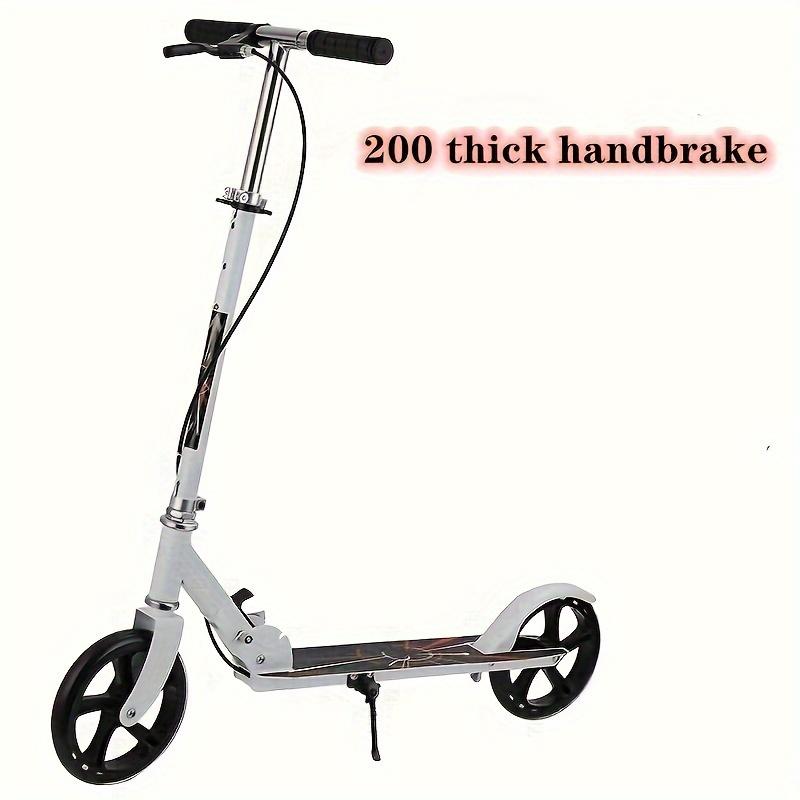 Double Brake Folding Adult and Youth Scooter, Adjustable Height (4 Gears), Lightweight, Maximum Load Capacity 220 Pounds, 2 Wheels Commuter Scooter