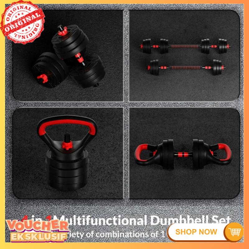 BalanceFrom 60LB 4-in-1 Portable Changeable Dumbbell, Barbell, and Kettlebell Set with Adjustable Weights