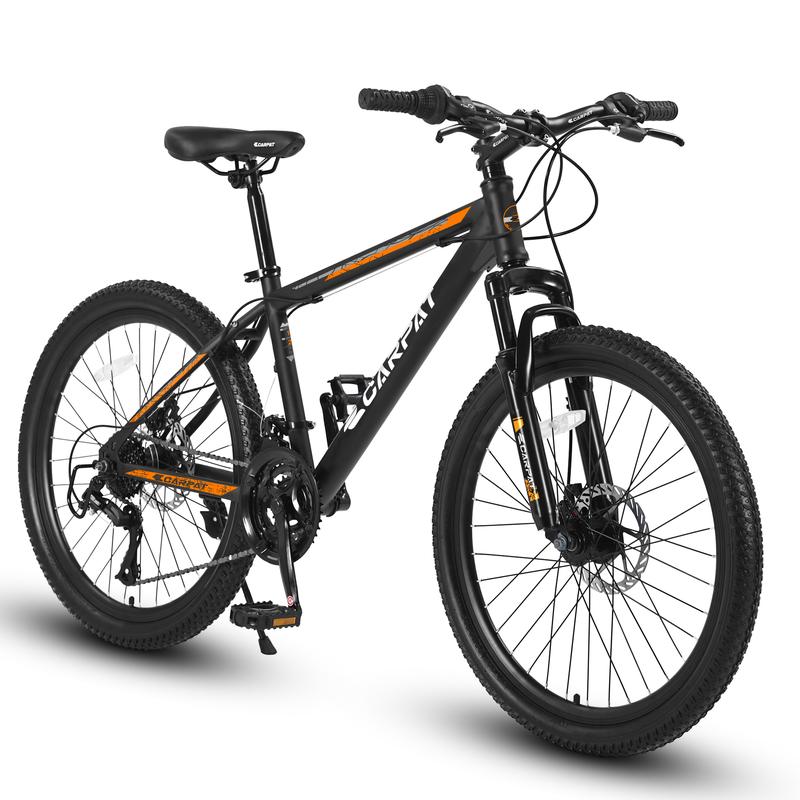 S26102 26 Inch Mountain Bike, Shimano 21 Speeds with Mechanical Disc Brakes, High-Carbon Steel Frame, Suspension MTB Bikes Mountain Bicycle for Adult & Teenagers bmxbike