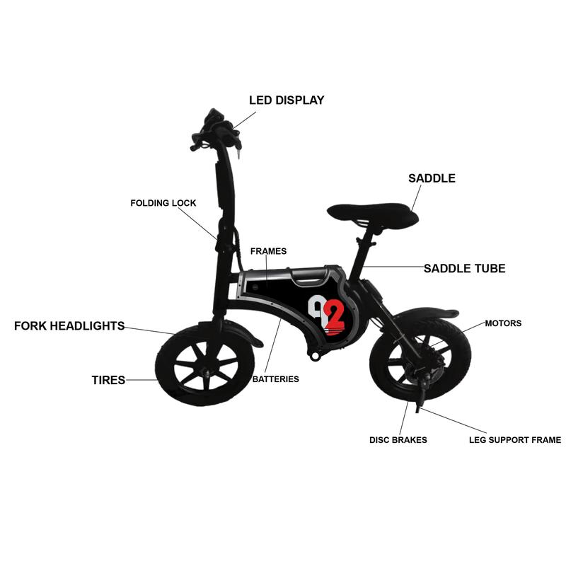 A22 E-BIKE,14 inch Electric Bike,Range 20+ Miles 15MPH Portable E Bike,City Commuter Mini Electric Scooter,Electric bicycle