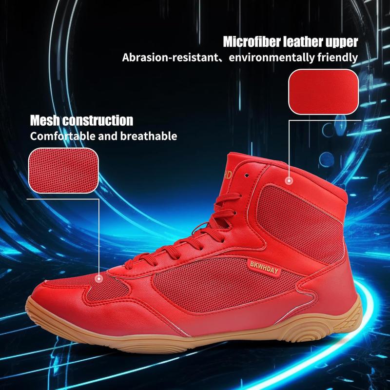 High Top Men Wrestling Shoes Boxing Shoes for Men Pro Wrestling Boots Fitness Weightlifting Powerlifting Shoes