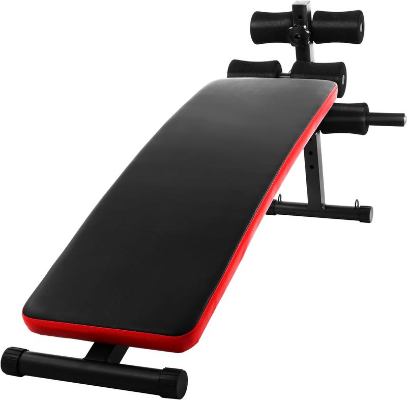 Signature Fitness Sit Up Bench Utility Bench Crunch Ab Bench for Toning and Strength Training, 440-Pound Capacity