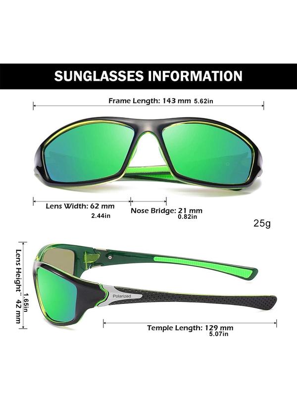 Men's Sporty Patchwork Design Sunglasses, 1 Pair Trendy Casual Sunglasses with Anti-slip Rope, Outdoor Sports Sunglasses for Cycling, Fishing, Climbing