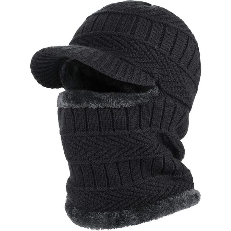 Winter Knitted Balaclava Beanie Hat Warm Cycling Ski Mask, Men Women Windproof Hood, Balaclavas Heavyweight Thermal Fleece