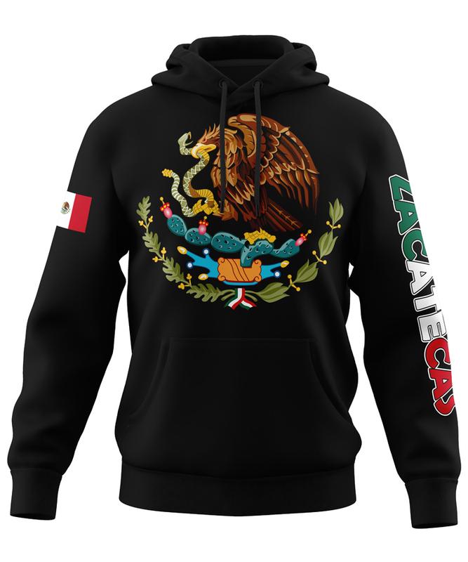 Mexico States Design Black Hoodie