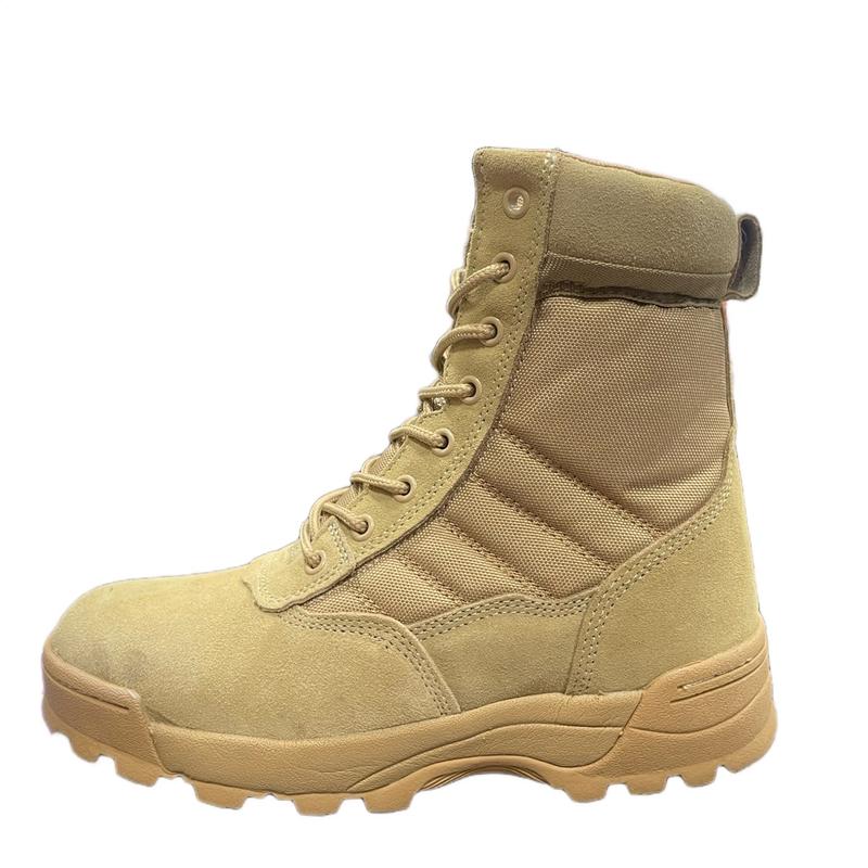 Military Style, Non-Slip, Durable, Lace-Up, Side Zipper, Comfortable Shoes for Outdoor Activities, Camping, Hiking, Trekking, and More