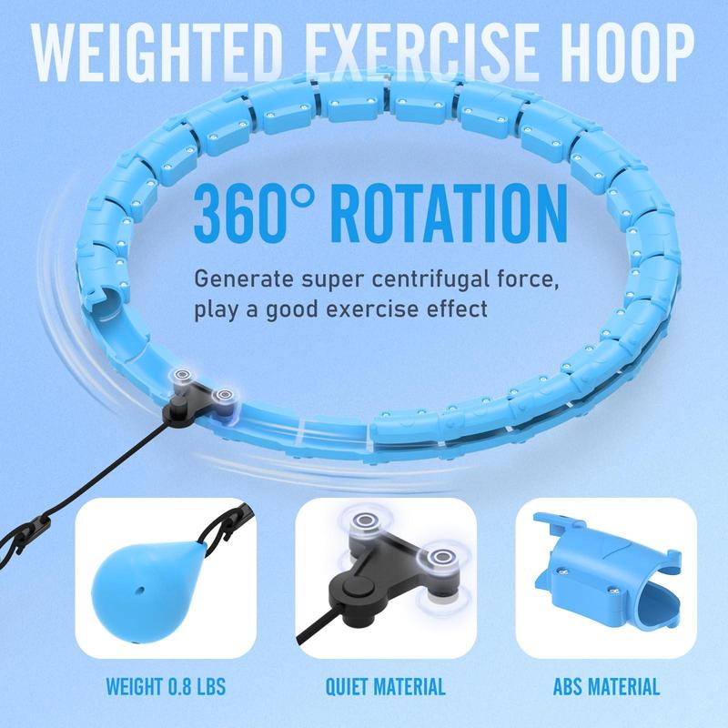 Weighted Hula Circle Hoops for Adults Weight Loss, Infinity Fitness Hoop Plus Size 47 Inch, 24 Detachable Links, Exercise Hoop Suitable for Women and Beginners