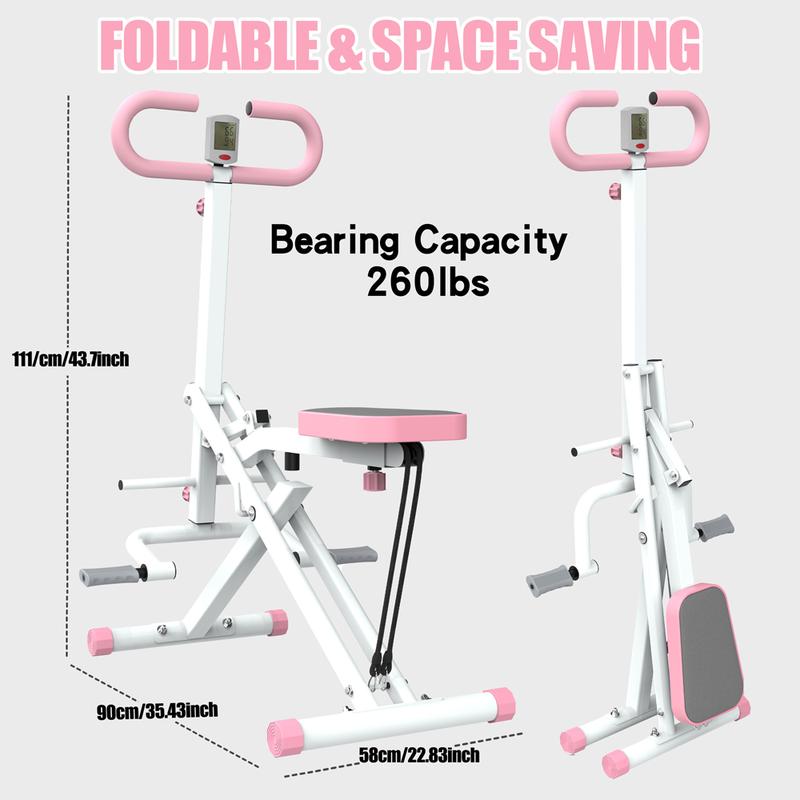 DUFOMINC Squat Machine for Home - Assist Trainer for Glutes Workout Foldable with Resistance Bands, for Botty Glutes Butt Thighs, Ab Back Leg Press Hip Thrust for Home Gym Fitness