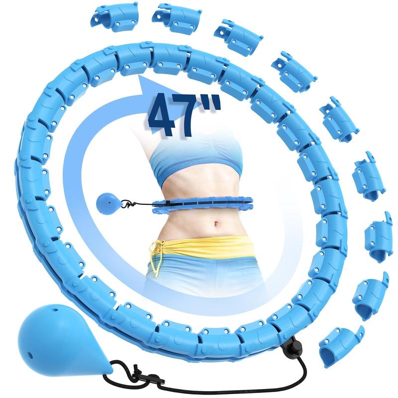 Weighted Hula Circle Hoops for Adults Weight Loss, Infinity Fitness Hoop Plus Size 47 Inch, 24 Detachable Links, Exercise Hoop Suitable for Women and Beginners