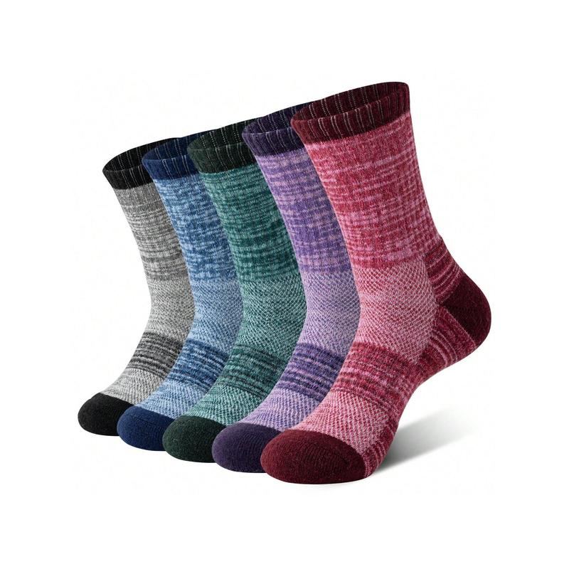 5 Pairs Of Merino Wool Hiking Socks For Men And Women, Hiking Socks To Keep Warm In Winter, Moisture Wicking Pads For Outdoor Boots And Socks For Men And Women