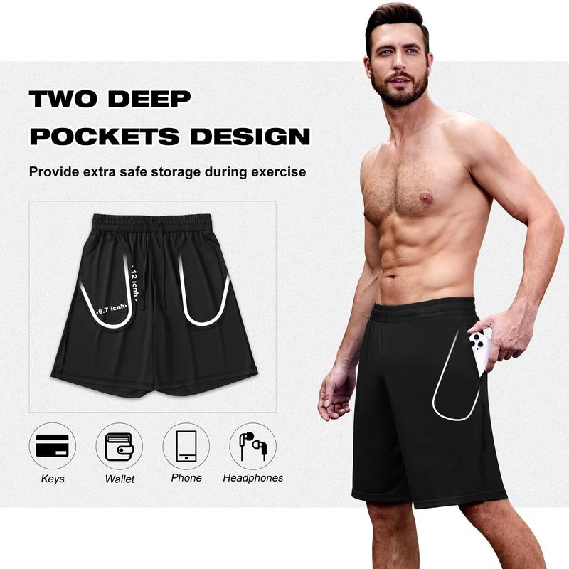 Men's 5-pack gym shorts quick-drying lightweight sports basketball running shorts with pockets