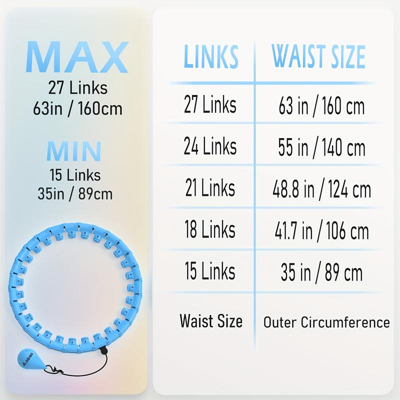 63 Inch 160cm Infinity Hoop Fit Weighted Exercise Circle for Adults Weight Loss Plus Size with 27 Detachable Links and Waist Trainer for Women by JLoibao breaker  bar