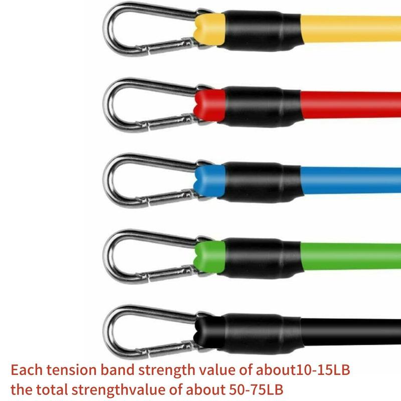 Gym Resistance Band, 11pcs set Mixed Colot Multifunctional Elastic Exercise Band, Fitness Equipment for Home Gym Workout, Exercise Equipment, Gymtok