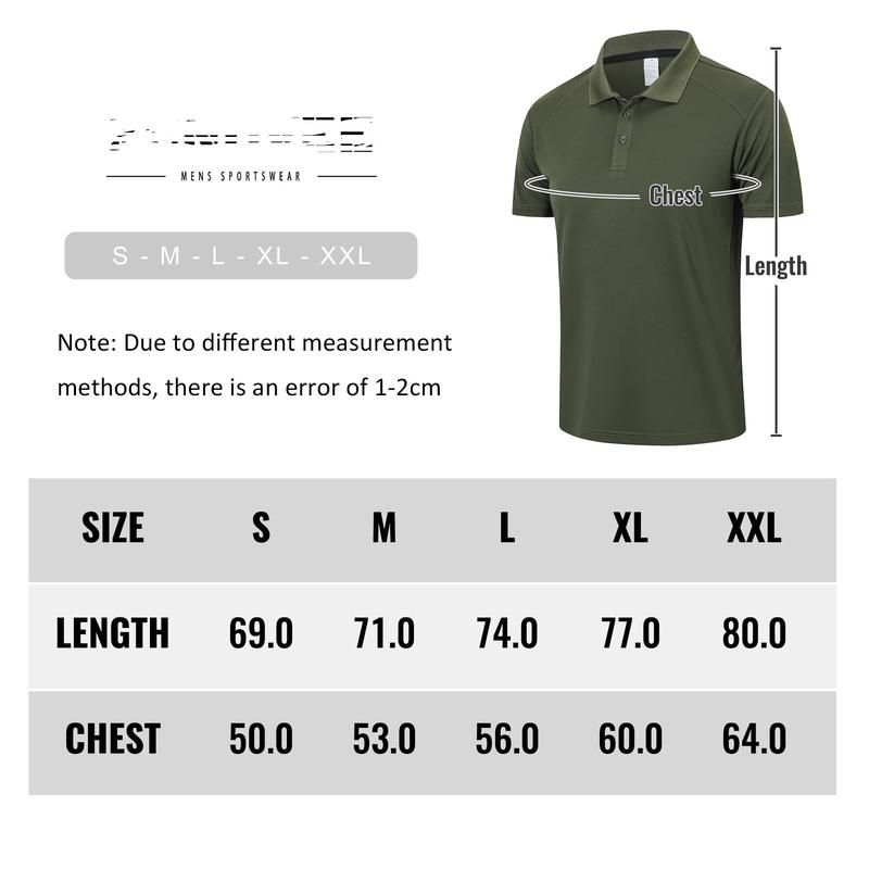 5 10 Pcs Moisture Wicking Breathable Quick Drying Collar Tops , Classic Soft Golf Shirt, Hot Selling Polo Collar Shirt Work Shirt