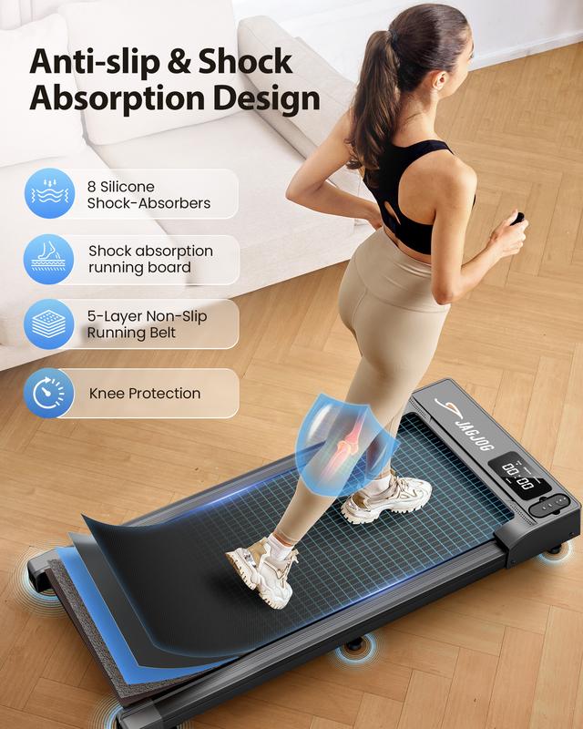 [Black Friday]Jagjog treadmill walking pad 4 in 1 under desk for home office affordable home gym equipment quite low noise for 265 plus lbs heavy duty