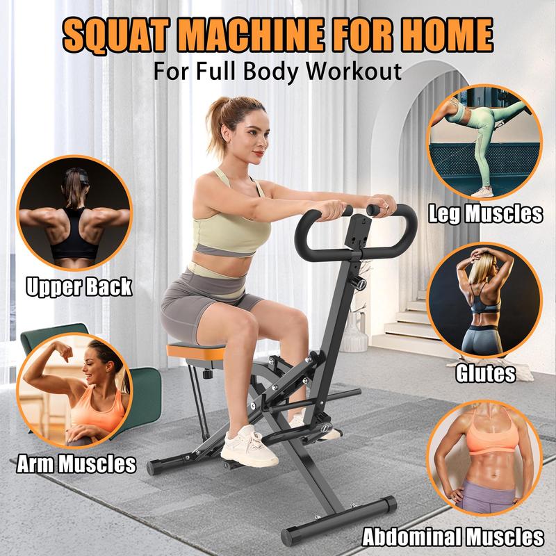 DUFOMINC Squat Machine for Home - Assist Trainer for Glutes Workout Foldable with Resistance Bands, for Botty Glutes Butt Thighs, Ab Back Leg Press Hip Thrust for Home Gym Fitness