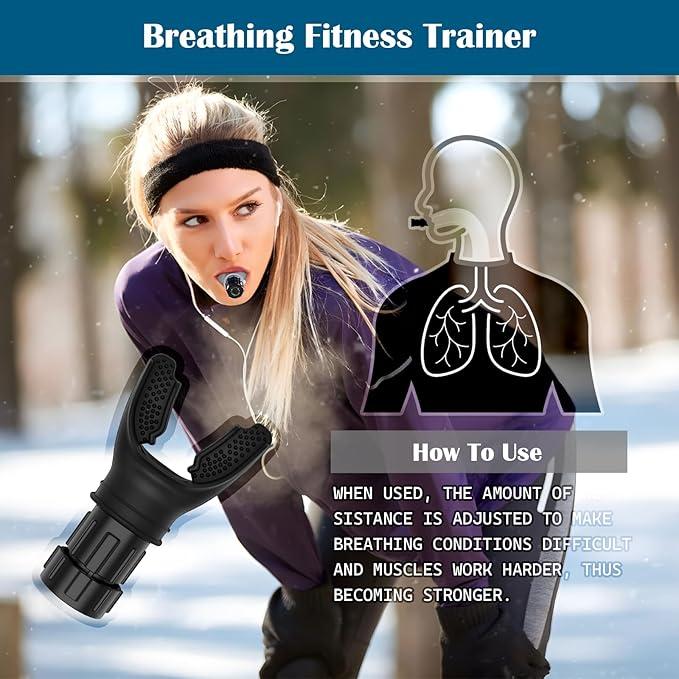 Breathe Exercise Device Adjustable Resistance for Trainer, Exerciser Trainer Daily Fitness Training, Easy-to-Clean