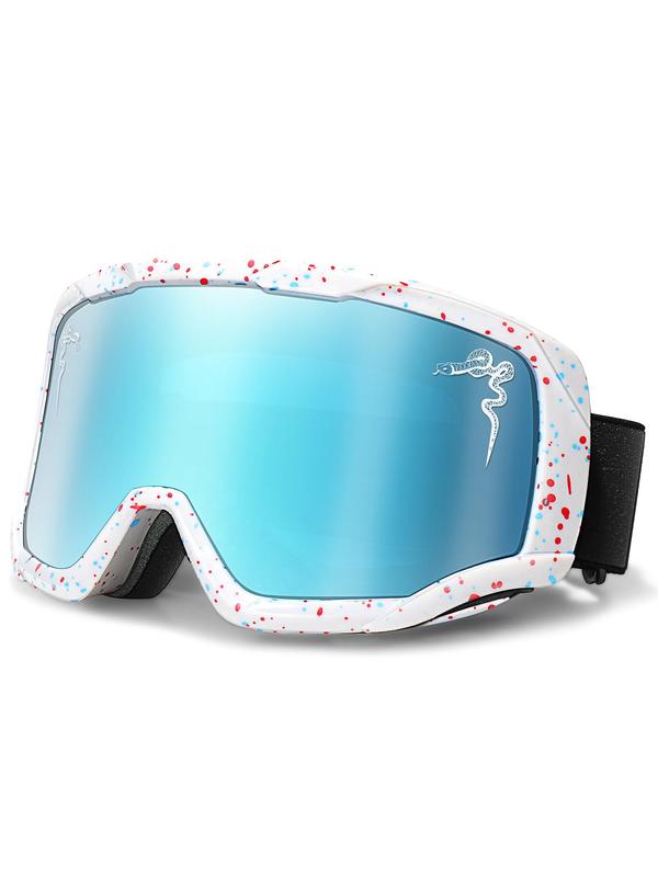 Sporty Unisex's All Over Print Anti-Fog Ski Goggles, Snake Printed Adjustable Outdoor Sports Windproof Goggles, Sport Eyewear for Skiing Skating Women Men