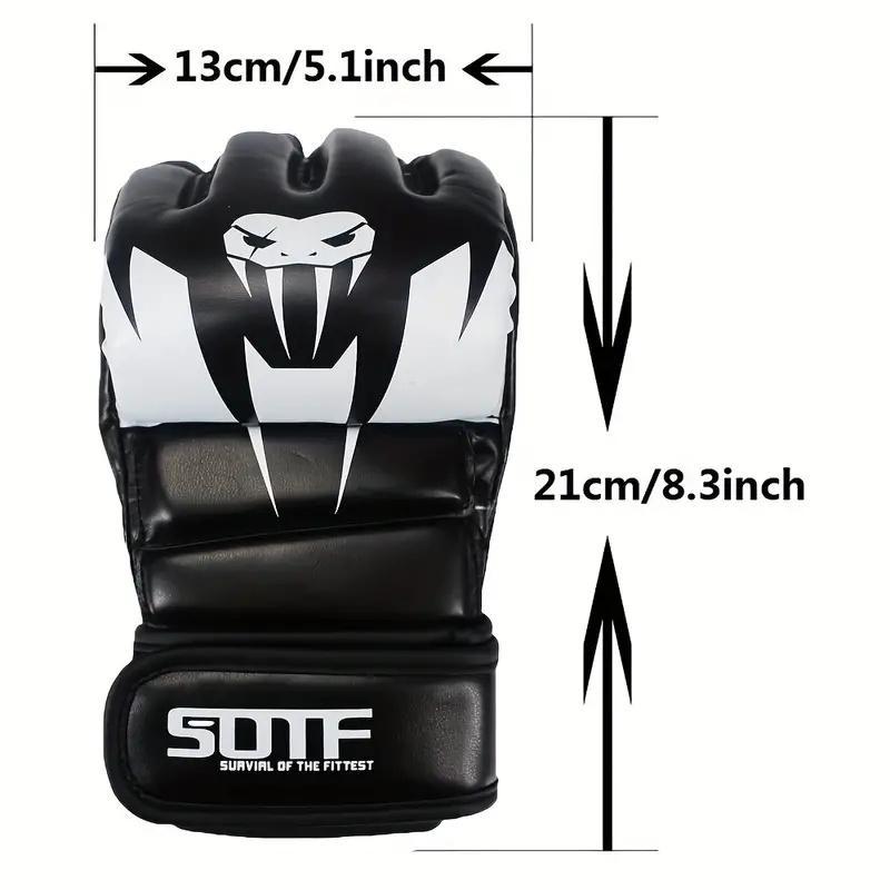 Comfort Adult Half Finger Combat Sanda Gloves, 1 Pair Non-slip Breathable MMA Gloves, Sports Boxing Equipment for Training, Protective Gear, Gym Accessories, Sports Gloves