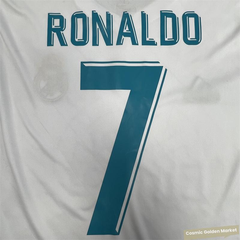 1718  Home Long Sleeve White No. 7 Ronaldo