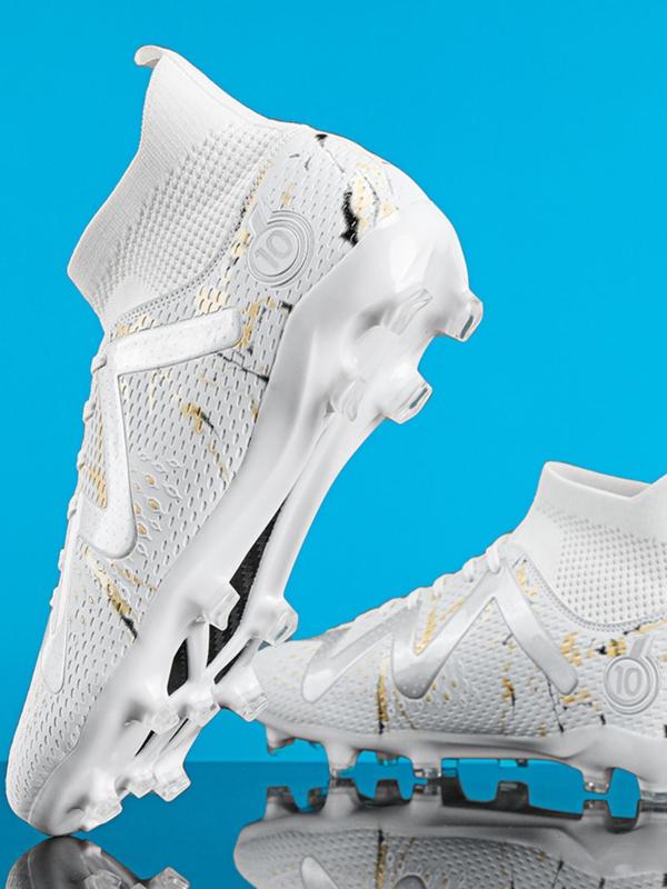 Sporty Unisex's All Over Print Football Shoes, 2024 Football Equipment, Fall Outfits, Sport Spiked High Top Lace Up Football Cleats, Fall Football Game Outfit, Back To School Soccer Shoes for Women Men