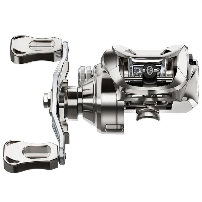 Aluminum Alloy Baitcasting Fishing Reel, 6.3:1 Gear Ratio Fishing Reel, Light Baitcaster Reel, Perfect for Saltwater Freshwater Fishing, Fishing Accessories