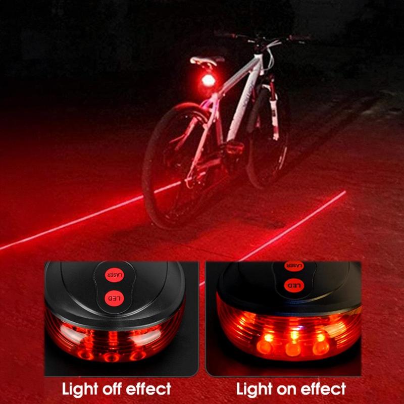 Bicycle Bike LED Light, 1 Count 5 LED Waterproof Cycling Taillight, Safety Warning Taillight, MTB Bike Rear Tail Light, Cycling Equipment, Christmas Gift