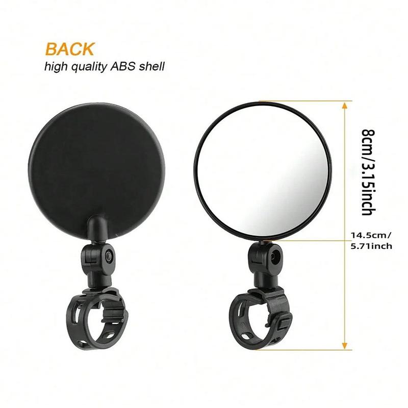 2pcs Bicycle Rear View Mirror, Adjustable Rotatable Bicycle Rearview Mirror, Bicycle Safety Convex Mirror, Cycling Accessories