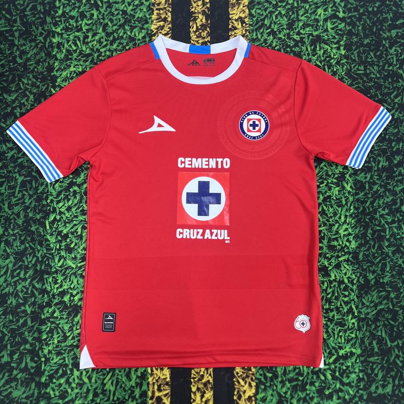 2425 CRUZ AZUL Home Away Red Short Sleeve Top Football Jerseys LIGAMX Fan Edition