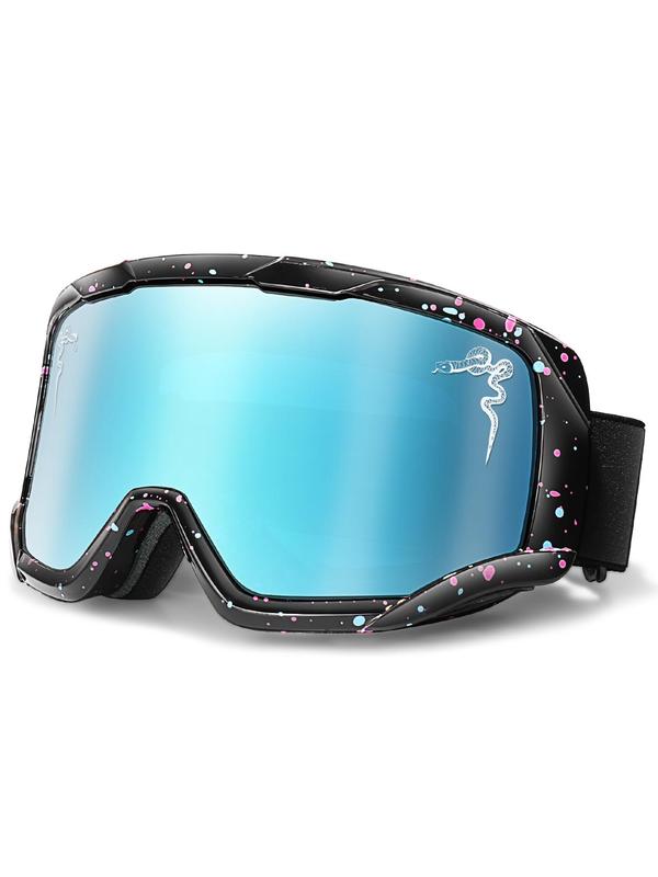 Sporty Unisex's All Over Print Anti-Fog Ski Goggles, Snake Printed Adjustable Outdoor Sports Windproof Goggles, Sport Eyewear for Skiing Skating Women Men