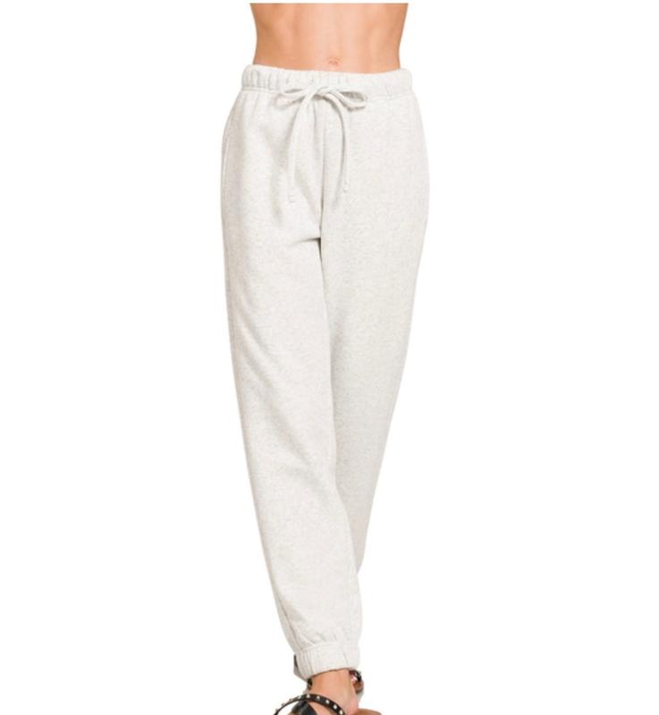 Fleece jogger sweatpants with pockets