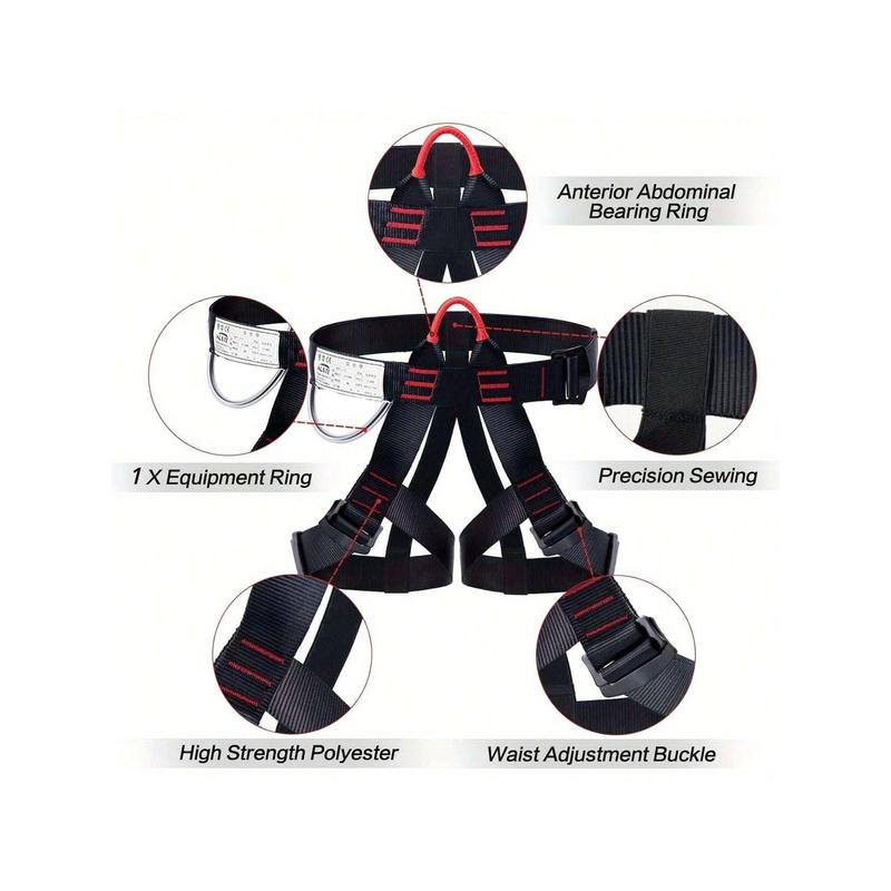 Adjustable Climbing Harness: Half Body Design For Caving, Rock Climbing, Rappelling & Tree Protection