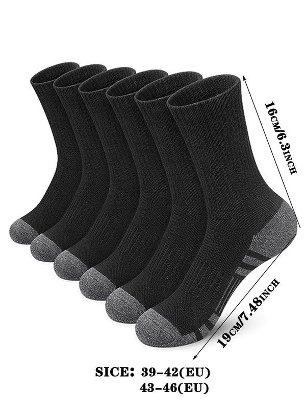 Men's Colorblock Crew Socks, Moisture Wicking Sweat Breathable Socks, Comfortable Casual Socks for Outdoor Hiking Running