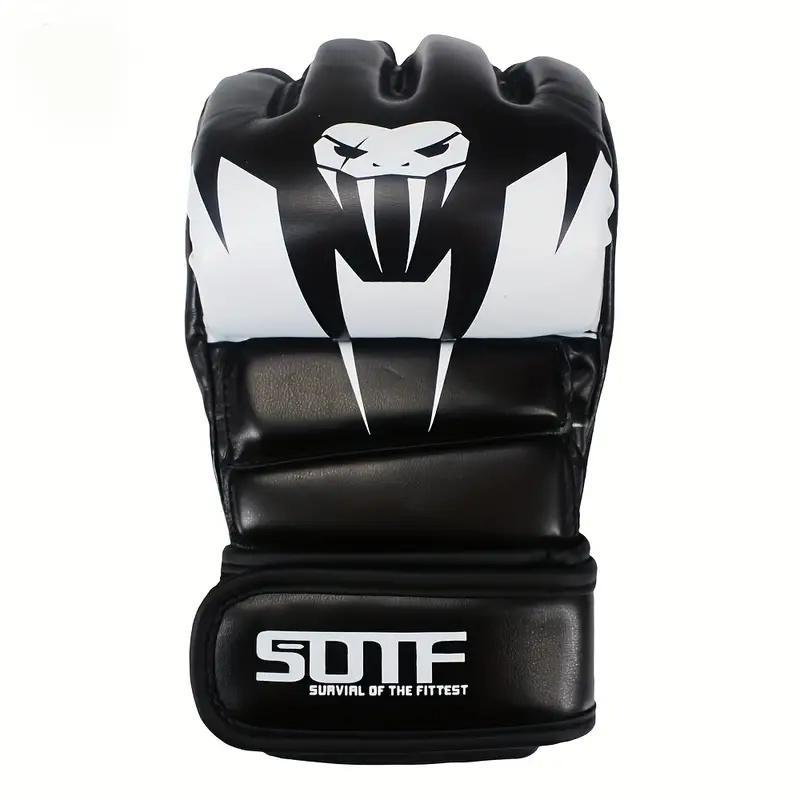 Comfort Adult Half Finger Combat Sanda Gloves, 1 Pair Non-slip Breathable MMA Gloves, Sports Boxing Equipment for Training, Protective Gear, Gym Accessories, Sports Gloves