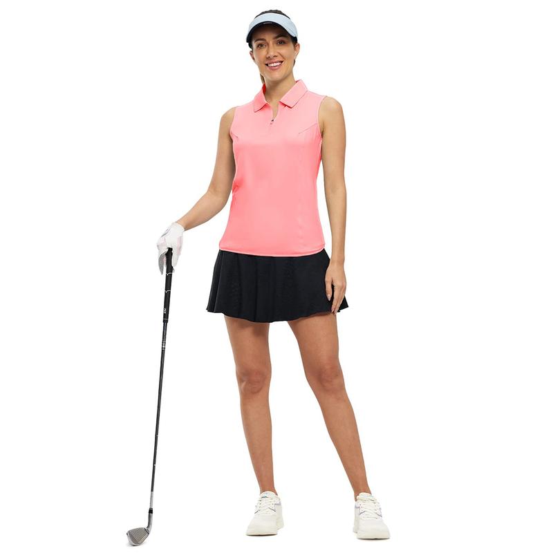 Women's Sleeveless Golf Shirts Zip Up Quick Dry Tennis Running Tank Tops Polo Shirts for Women Golf Apparel Clothes