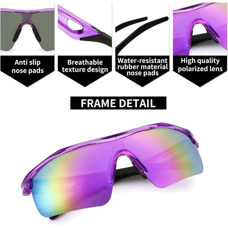 Teens Baseball Polarized Sunglasses  TR90 Frame Boys Girls Cycling B2454