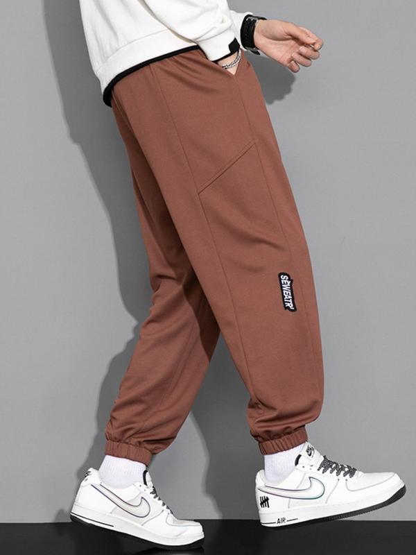 Unisex Letter Print Pocket Drawstring Joggers, Zip Decor Sports Pants, Gym Yoga Trousers, Thin & Loose Tracksuit Bottoms, Comfy Sportswear & Activewear for Men Women