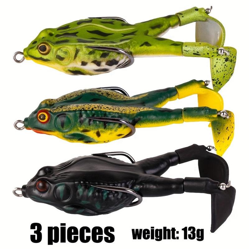 Artificial Frog Fishing Lure (3 Counts set), Rotating Legs Fishing Bait, Fishing Lures, Soft Fishing Bait with Hook, Fishing Accessories, Fishing Stuff, Christmas Gift