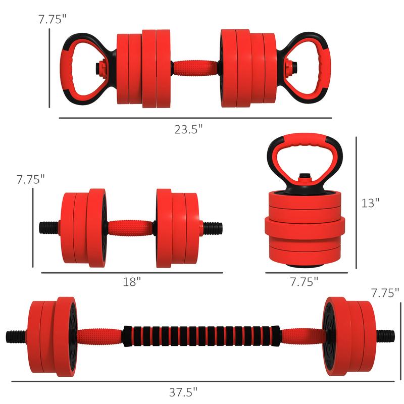 Soozier Adjustable Weights Dumbbells Set, Used as Barbell, Kettlebell, Push up Stand