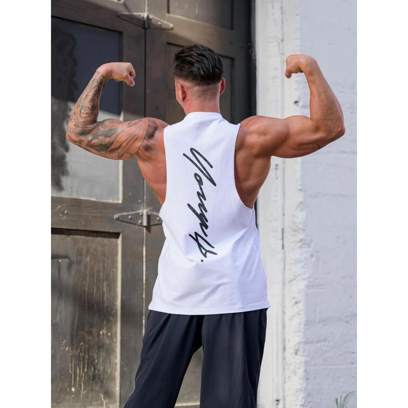 Youngla Men's Vest Sports Fitness Cotton round Neck Sleeveless T-shirt Waistcoat Basketball Training Stretch Top