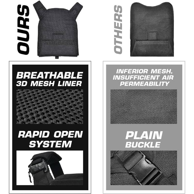 GFIRE Quick Release Training Vest  Molle Vest For Men Adjustable Breathable Weighted Vest for Sport 32-52 Inches Adjustable Size