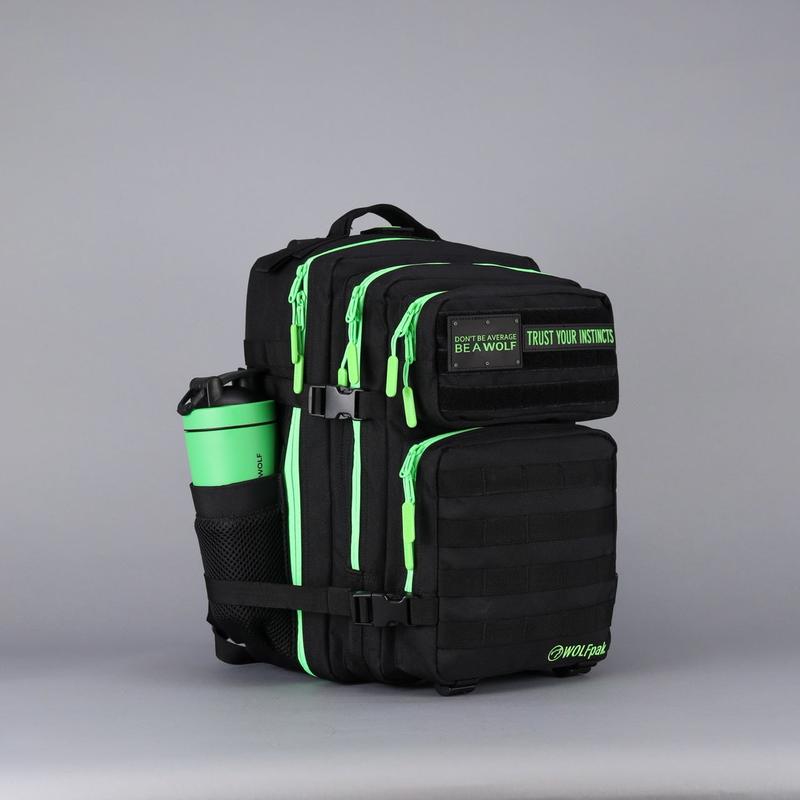 35L Backpack Black Neon Green