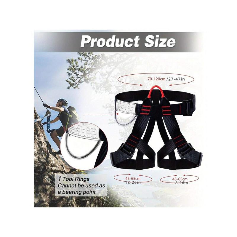 Adjustable Climbing Harness: Half Body Design For Caving, Rock Climbing, Rappelling & Tree Protection