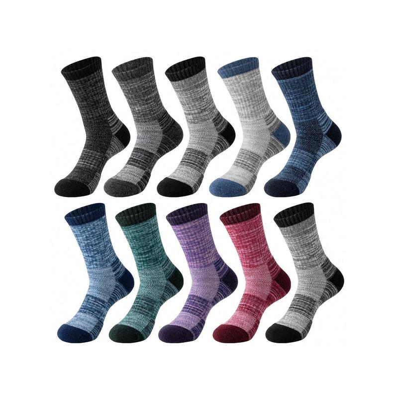 5 Pairs Of Merino Wool Hiking Socks For Men And Women, Hiking Socks To Keep Warm In Winter, Moisture Wicking Pads For Outdoor Boots And Socks For Men And Women