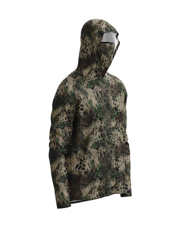 Men's All Over Print Hooded Sports Outerwear with Face Shield, Long Sleeve Zip Up Sun Protection Fishing Jacket, Fall Men's Sportswear for Outdoor Activities, Fall Outfits 2024, 90s Clothes, Men's Jackets, 2000s Outfits, Vintage Clothing